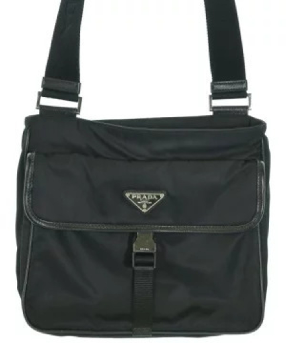 Prada Flat Messenger Crossbody Bag Black
